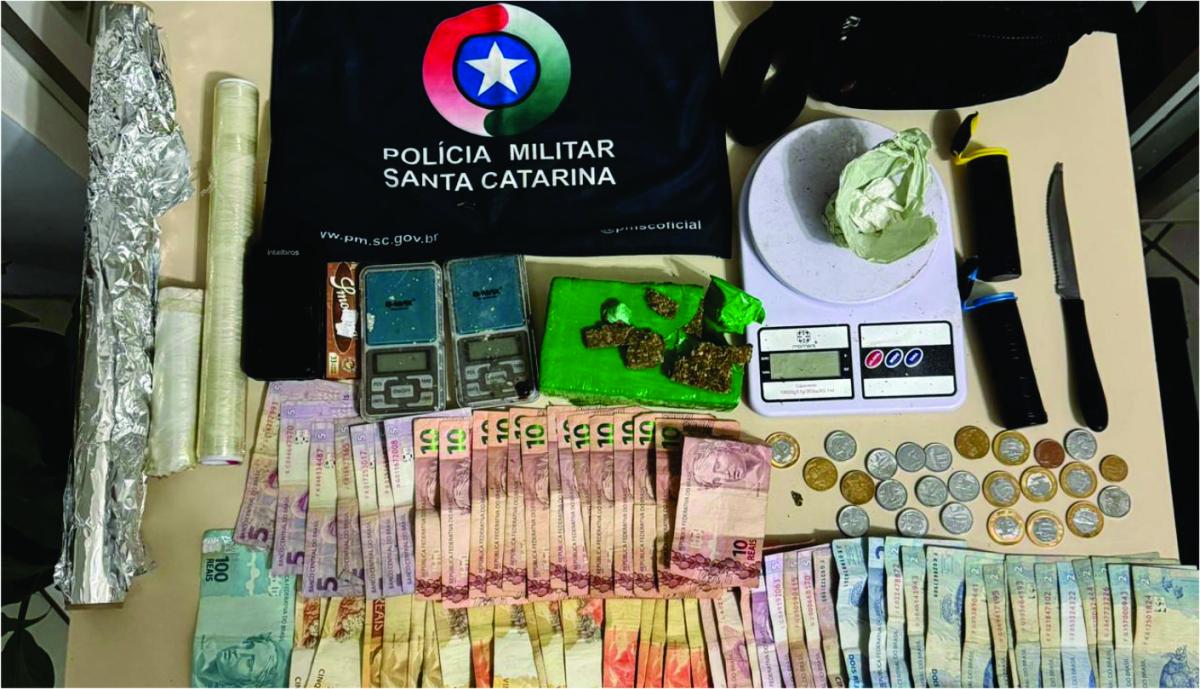 Prisão por tráfico de drogas e corrupção de menor, em Videira