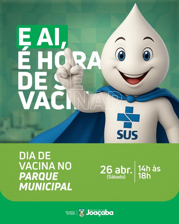 VACINAÇÃO CONTRA A GRIPE NO PARQUE MUNICIPAL,  SÁBADO (26)