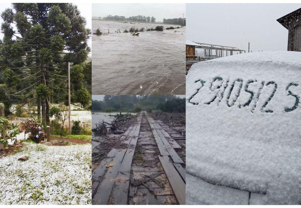 Neve, ciclone e inundações: confira os eventos extremos que marcaram o Sul do Brasil nesta semana