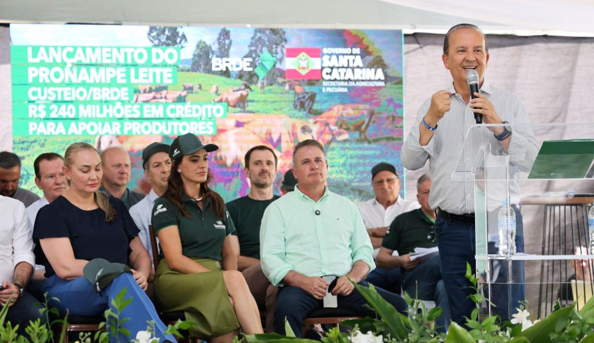 Em Concórdia, Jorginho Mello anuncia R$ 240 milhões em crédito para produtores