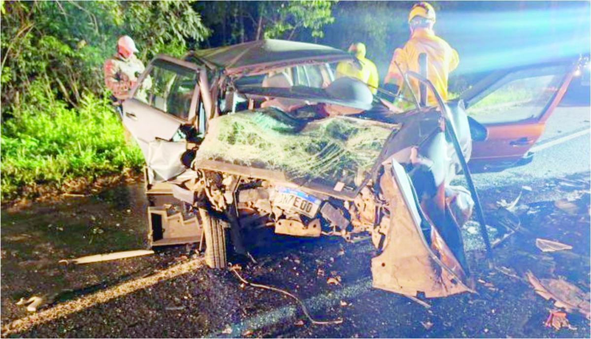 Colisão frontal na SC-453 em Luzerna deixa um morto e dois feridos