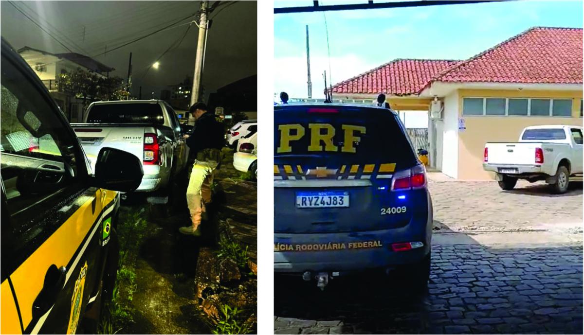 Duas picapes furtadas e recuperadas pela PRF/SC