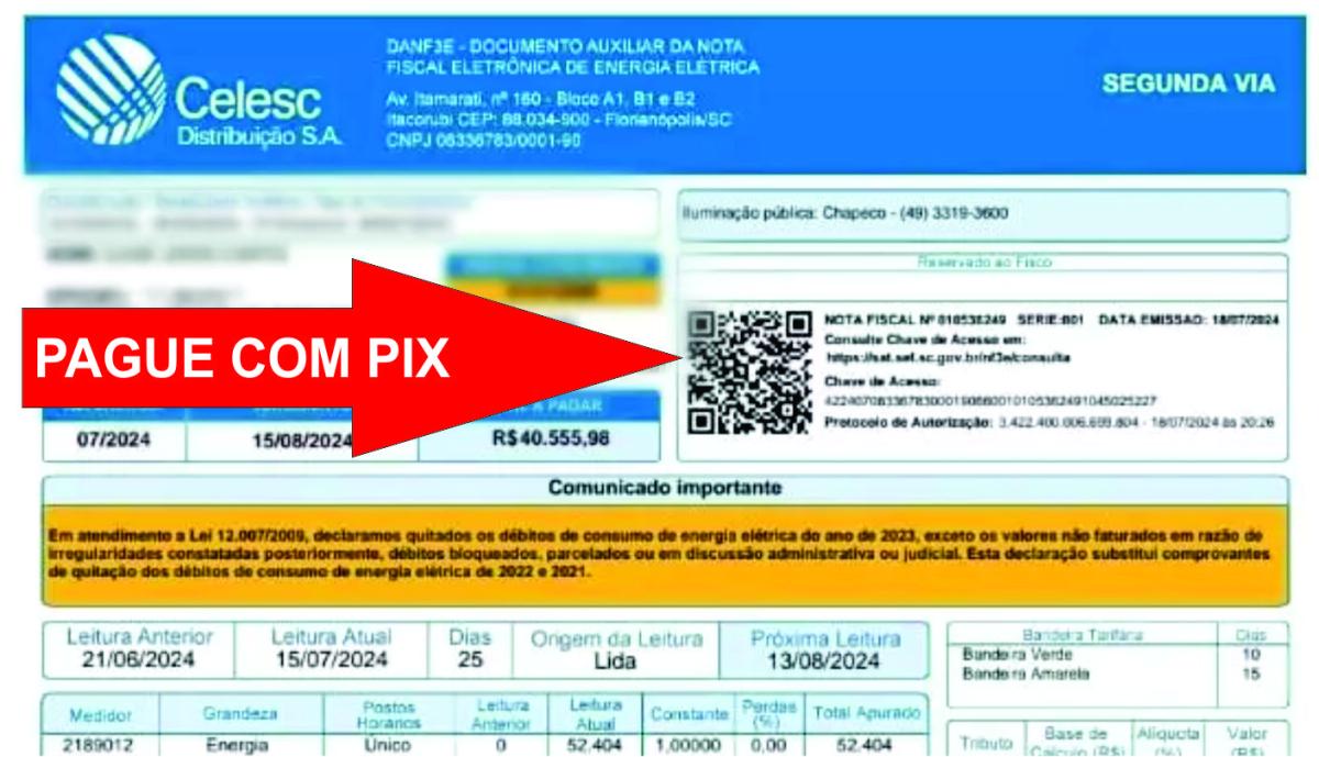 Contas de luz podem ser pagas nas Agências da Celesc, aplicativos e PIX