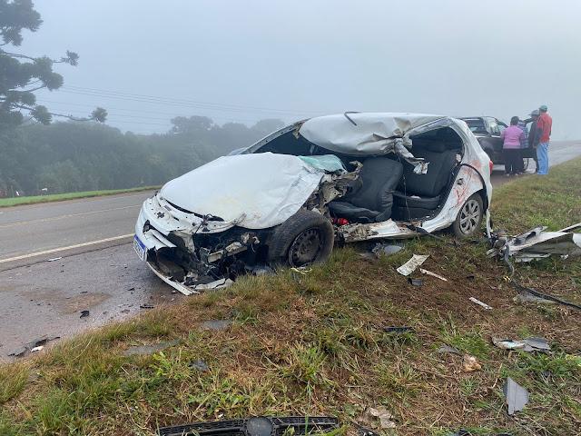 Avó e Neto perdem a vida em acidente entre carro e ônibus na BR-470, em Campos Novos