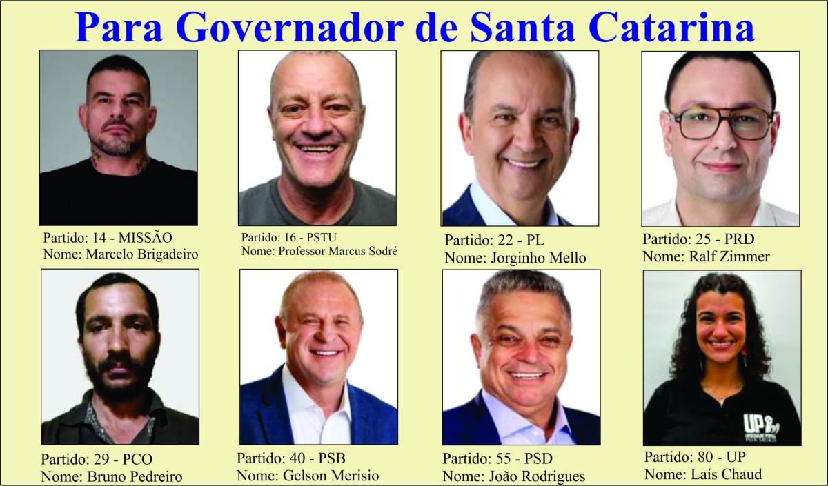 Candidatos a Governador de SC e ao Senado