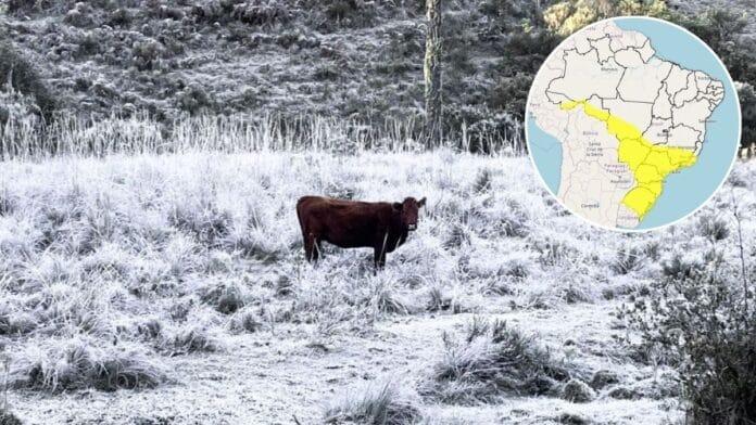 Frio avança e coloca 13 estados do Brasil em alerta para queda brusca de até 5°C