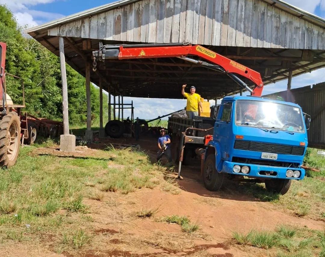 Caminhão furtado no RS e recuperado pela PM em Campos Novos.