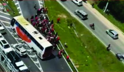 Emboscada e briga de torcedores de Santos e Inter, em Itapema