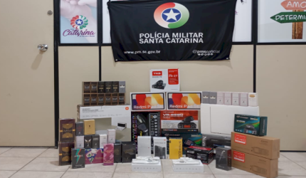Polícia Militar apreende duas cargas de produtos provenientes do Paraguai em Porto União