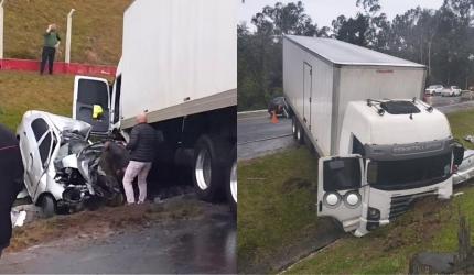 Motorista morre após grave acidente que deixou carro destruído na BR-470 em Ibirama